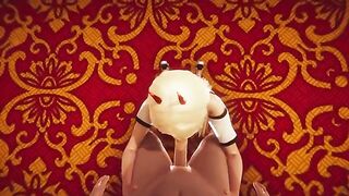 Footjob, anal creampie and facesitting with Power in 3D