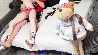 She knows how to show him she wants a real threesome, but with a toy at the start