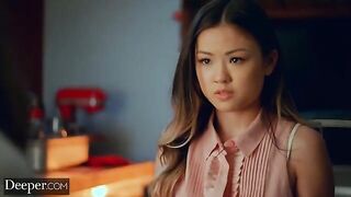 Brunette beauties Lulu Chu and Gianna Dior in a hot threesome