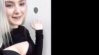 Babe tried on clothes in the fitting room and got a cumshot on her face
