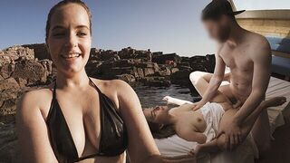 A cute German girl is begging to be fucked on a romantic trip