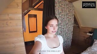 A cute German girl is begging to be fucked on a romantic trip