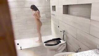 The couple enjoyed passionate sex right in the shower