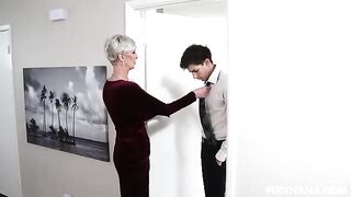 The bride's husband invited his mom to join their intimate moment