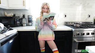 Small tits girl is very shy but she loves sex very much