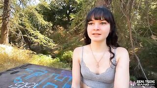 Do you like what I do with my mouth? A sexy 18-year-old brunette shows her skills
