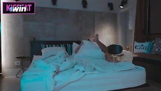 A girl came to her stepbrother's room after a party and got fucked hard