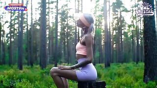 A girl was sucking cock of her neighbor in the forest