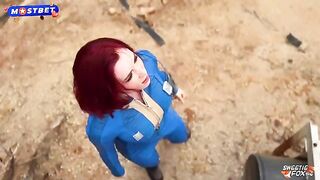 A girl in cosplay is jumping on the cock of her boyfriend