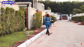 A girl in cosplay is jumping on the cock of her boyfriend