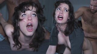 The slut gets a mouthful of cum when she's deep-throated hard