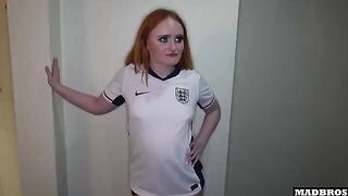 An English fan got fucked by a French guy in the hotel hallway