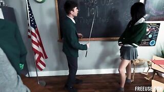 An actress with an ugly tongue performs obscenities