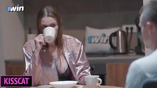 A man surprises his girlfriend with a blindfold and a strong cock