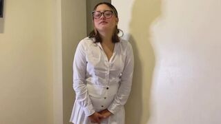 The student is eager to learn from his attractive teacher in a steamy class