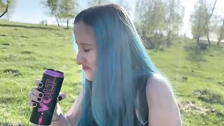 A sexy girl has sex with her classmate right in the forest