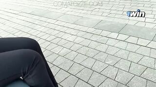 The boy shows his dick to the girl and she sucks it