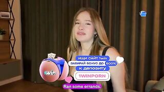 The boy shows his dick to the girl and she sucks it