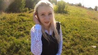 What do we do at sunset? Outdoor sex with a schoolgirl vibe
