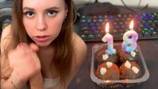 A beautiful woman talked dirty, receiving a hard cock as a gift