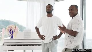 The guys pushed their dick to the girl and fucked her in all holes