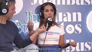 A sexy young woman entertains her audience through sybian grinding