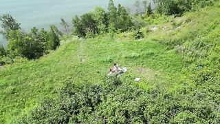 Instead of a picnic, they fucked outdoors like real amateurs
