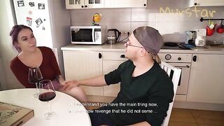 A man appreciated his surprise in the kitchen, showcasing intense passion