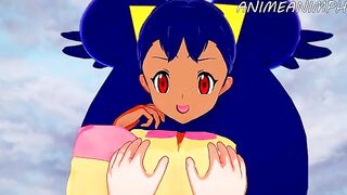 Iris gets fucked by a wild Pokémon in this hentai