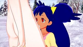 Iris gets fucked by a wild Pokémon in this hentai
