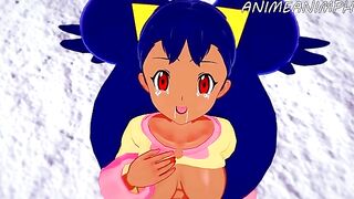 Iris gets fucked by a wild Pokémon in this hentai