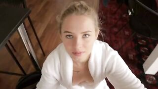 Accidental cum shot on step sister’s tits, she loved it