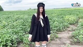 A cute girl in a school uniform seduces her stepbrother and gets fucked