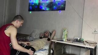 Two guys fucked a girl in her tight pussy