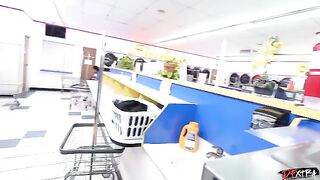 A hot white girl is fucking with a negro in stylish clothes