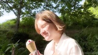 Don't lick the ice cream, suck my dick instead! A playful nympho's treat
