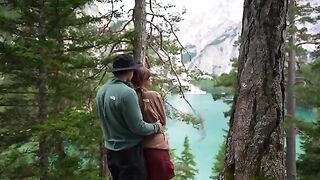 A couple making love outdoors in the forest, caught by a passionate lens