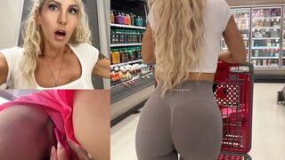 Only goddesses have butts like that. A sexy girl plays with her ass in public