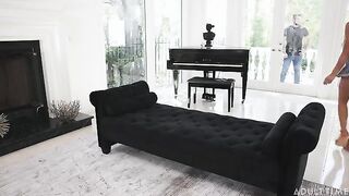 Girl was deeply fucked in a passionate pose on the couch
