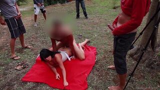 Beach orgy turned into a wild and free fuck party