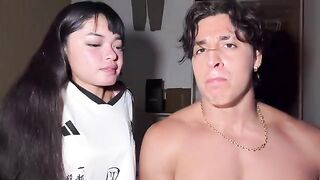A sexy brunette gets fucked by two muscular men and she loves it