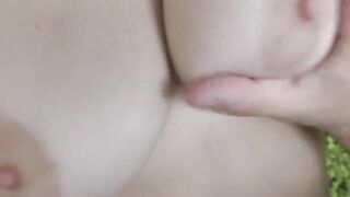 Blonde with blue eyes, huge boobs, gets fucked hard in her tight hole