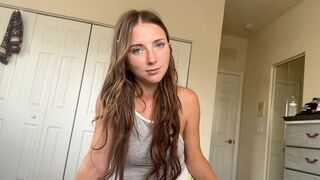 A step sister gets turned on when doing housework