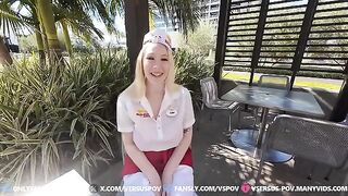 The girl has huge boobs and works as a secretary, getting fucked hard