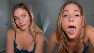 She took a huge load of sperm in her mouth and throat