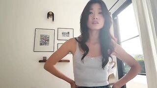 Asian tutor tries out all three holes with her student