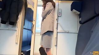 The girl was lucky to have sex with the train conductor