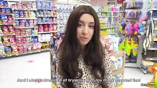 Katty West, a sexy Russian model, removes the condom and allows him to cum inside her