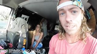 A girl is having sneaky fun with her guy in a risky spot