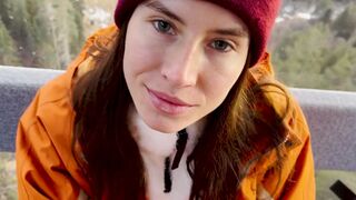 Naughty stranger seduced me for a blowjob in mountain cableway